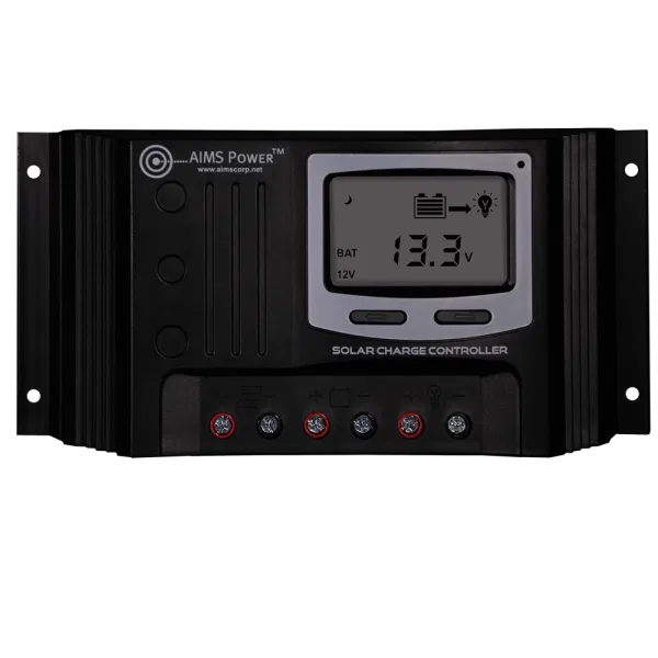 SCC30APWM – AIMS POWER Battery Charger Controller, For Use With Solar 12/24 Volt Lithium/ Lead/ Gel/ AGM Batteries Di...